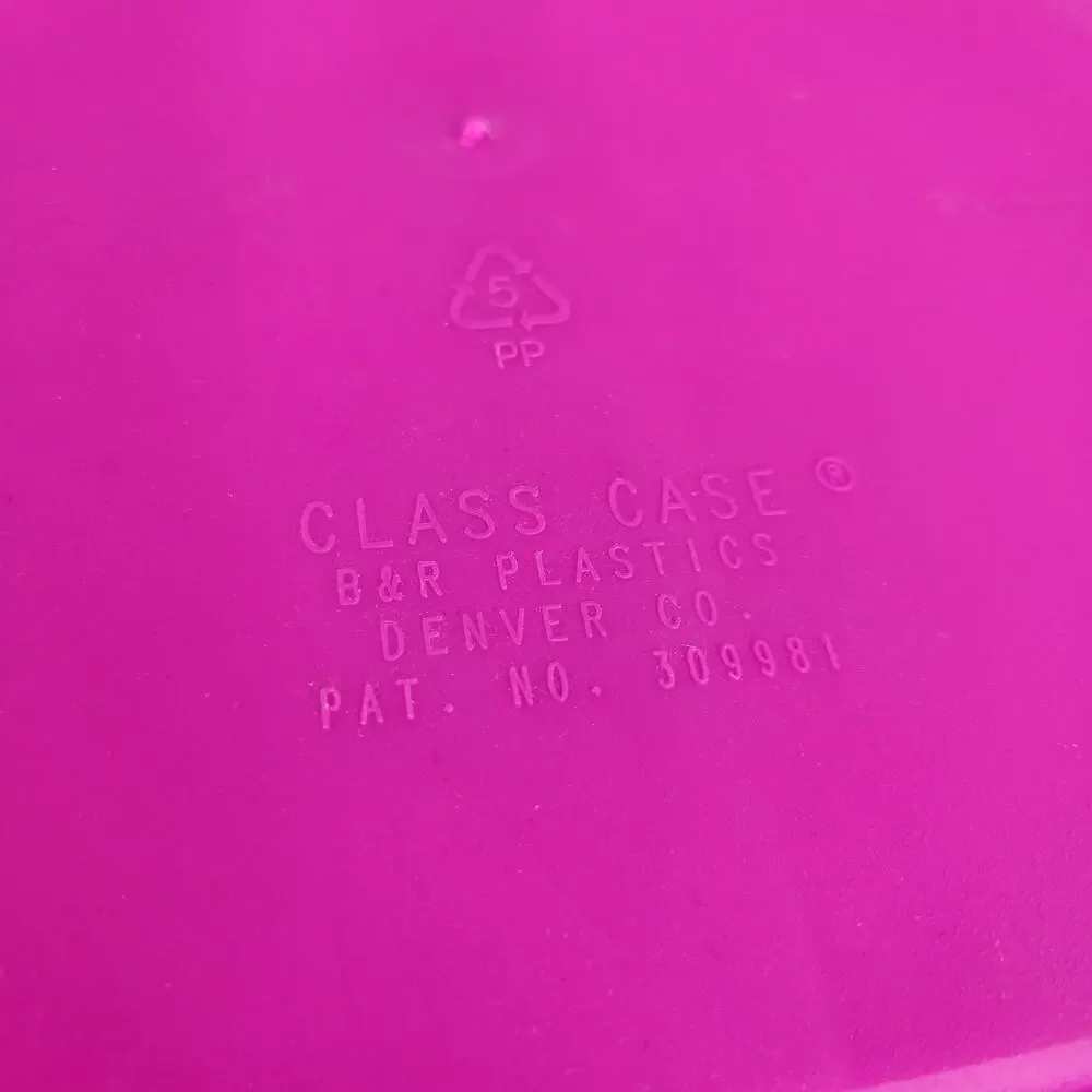 VTG 1990s Class Case Pink Plastic School Supplies Craft Box USA
